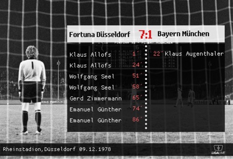 Fortuna Düsseldorf 7:1 FC Bayern Rheinstadion 1978